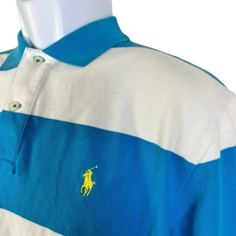Polo by Ralph Lauren Blue and White Striped Men's Shirt size M